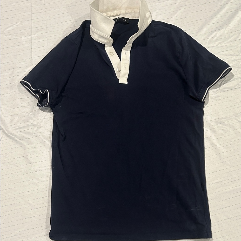 Express Dark Blue Polo with White Accents